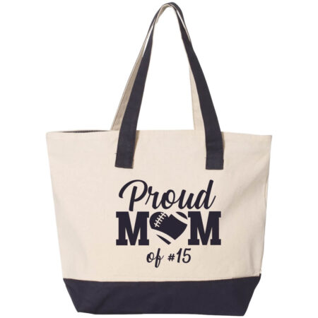 Proud Football Mom 2-Tone Tote Bag