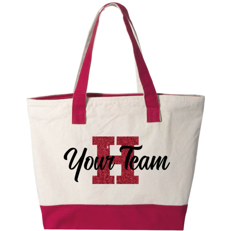 2-Tone Tote Bag with Letter & Team Name