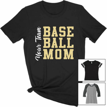 Block Baseball Mom Shirt with Team Name