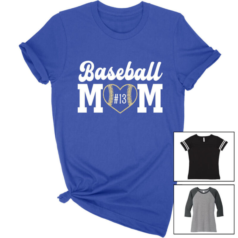 Baseball Mom Shirt with Heart