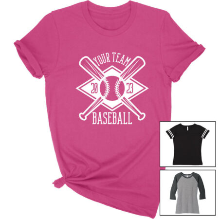 SimplySplendidStudio Baseball Shirt Long Sleeves, Custom Baseball Mom Shirt, Baseball Team Tshirt, Personalized Baseball Shirt for Women, Womens Baseball T Shirt