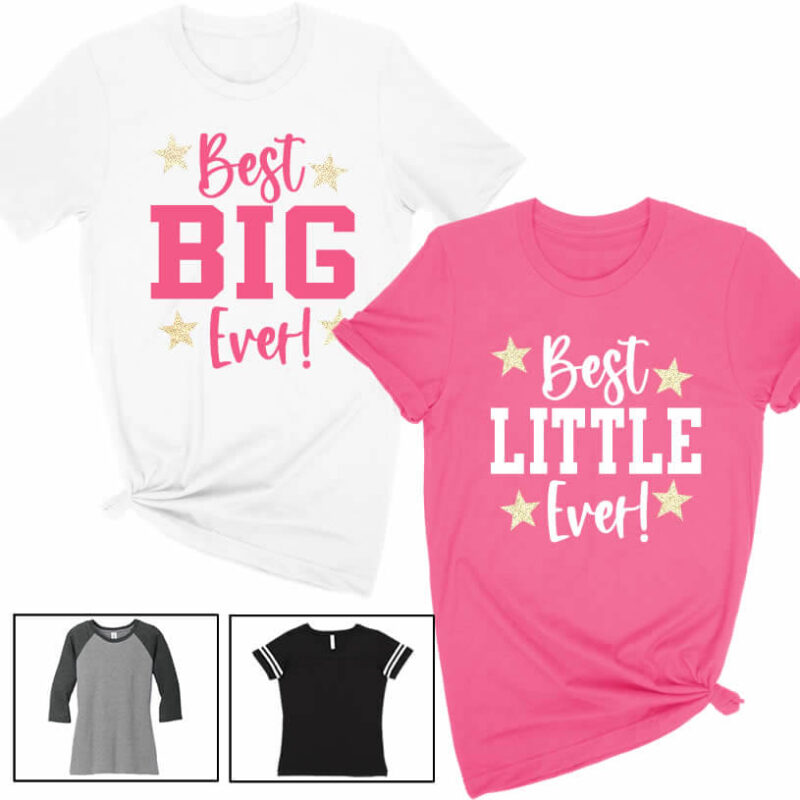 Best Big Little Ever Shirt with Stars