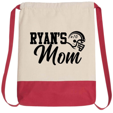 Football Mom Cinch Bag with Name & Helmet