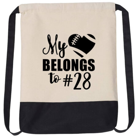 "My Heart Belongs to" Football Mom Cinch Bag