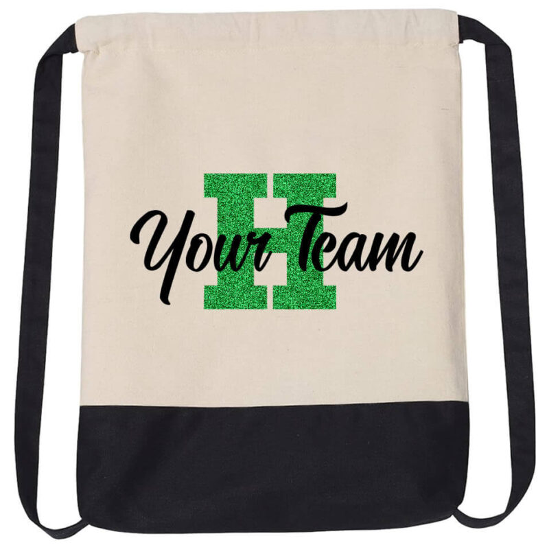 Cinch Bag with Letter & Team Name