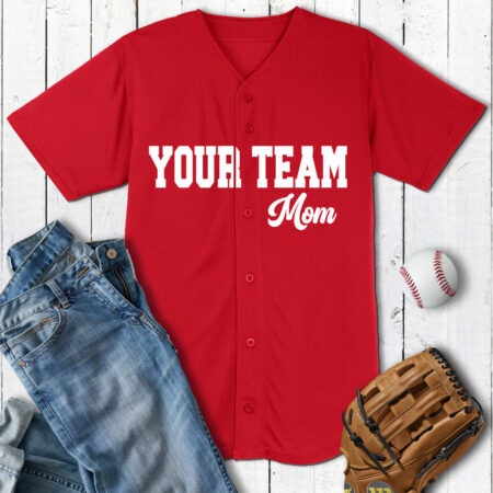Custom Baseball Mom Jersey with Optional Back Wording and Number