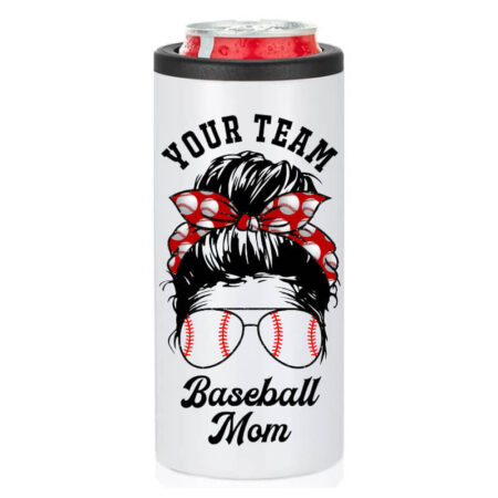 Custom Baseball Mom Can Cooler with Team Name