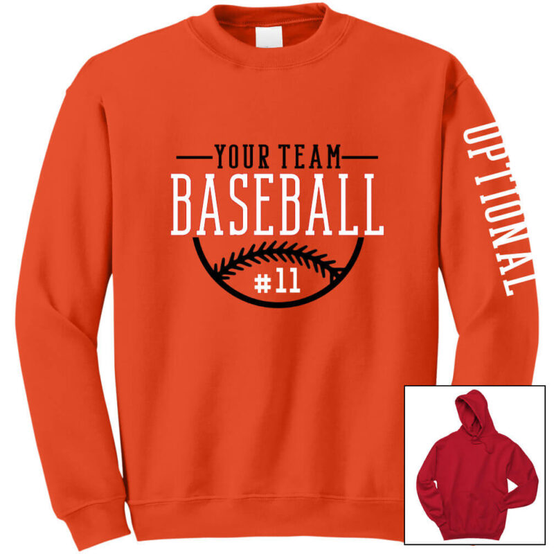 Baseball Team Sweatshirt with Number