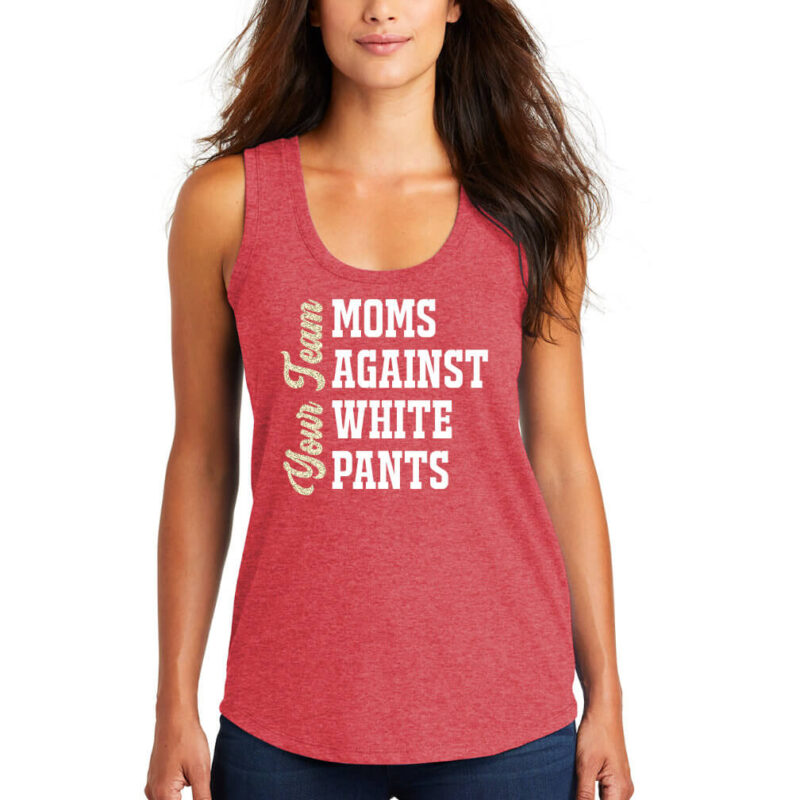 Baseball Moms Against White Pants Tank Top - Model