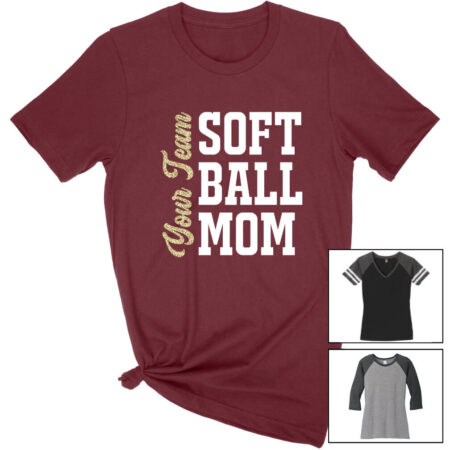Block Softball Mom Shirt with Team Name