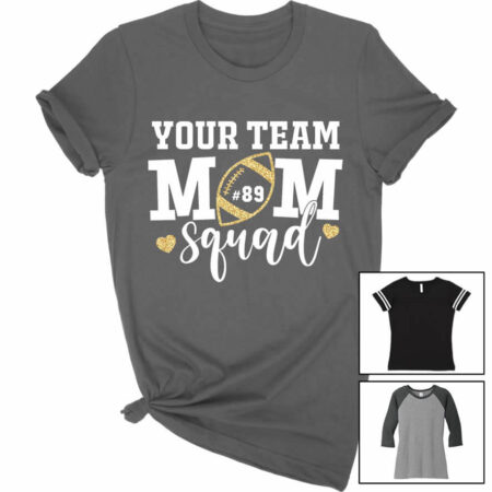 Football Mom Squad Shirt with Number