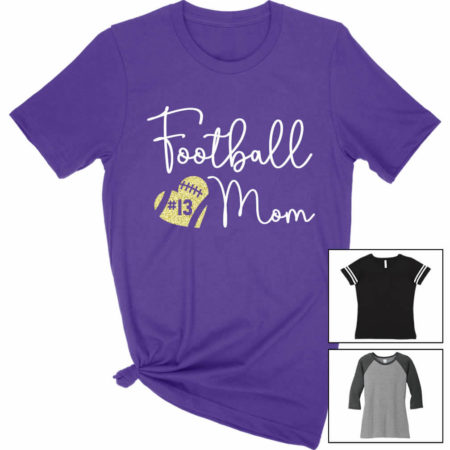 Football Mom Shirt with Player's Number