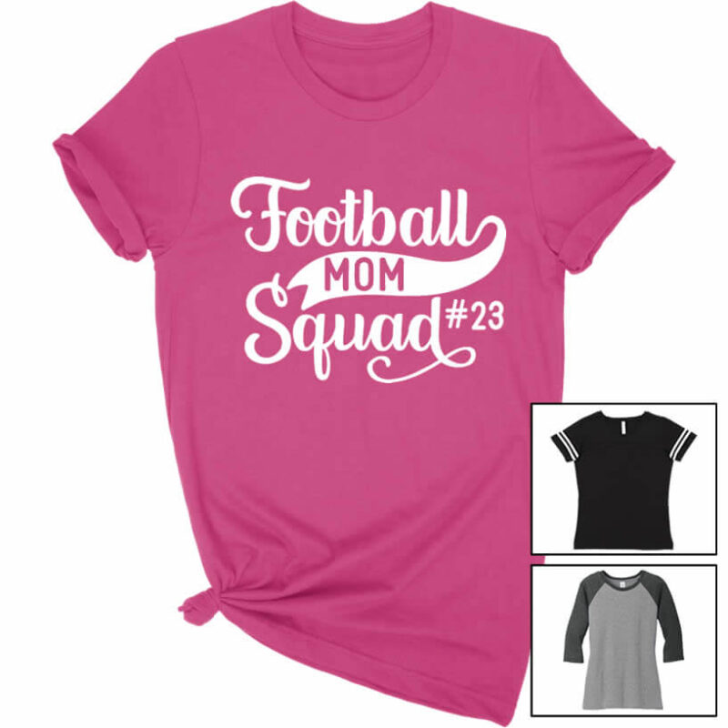 Football Mom Squad Shirt with Number