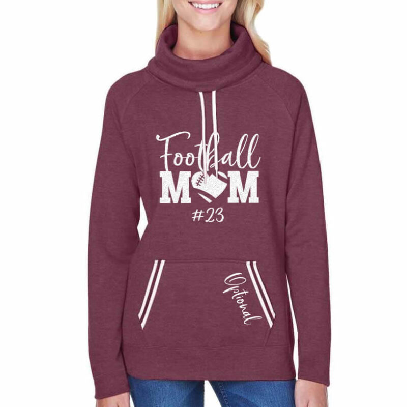 "Football Mom" Cowl Neck Sweatshirt