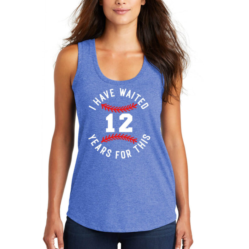 "I Have Waited 12 Years" Cooperstown Baseball Mom Tank Top - Model