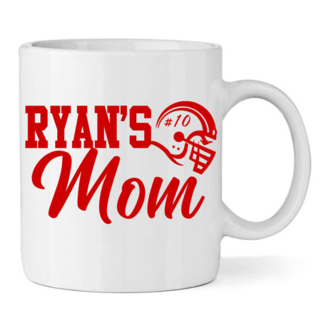 Football Mom Mug with Name & Number