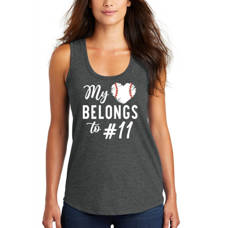 My Heart Belongs to Baseball Mom Tank Top - Model