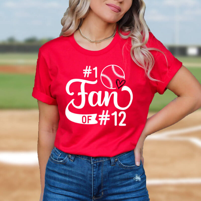 Custom #1 Baseball Fan Shirt with Number