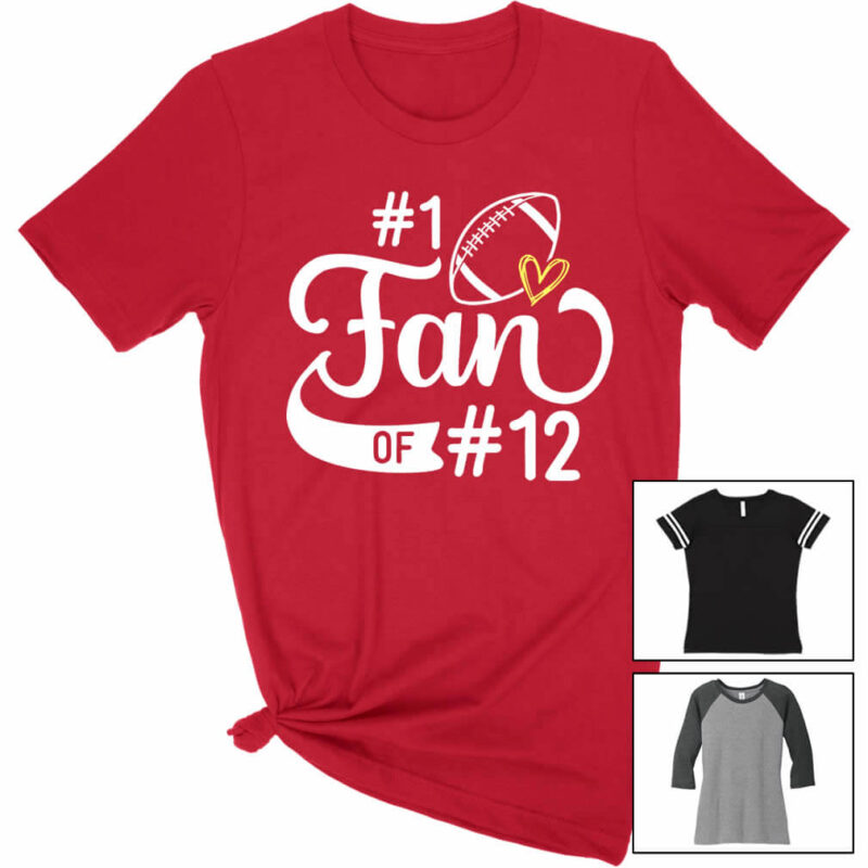 #1 Fan Football Shirt with Number