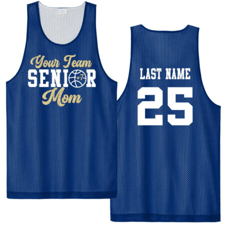 Senior Basketball Mom Jersey with Team Name & Number