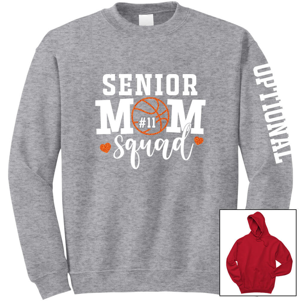 Senior Basketball Mom Squad Sweatshirt - Personalized Spiritwear