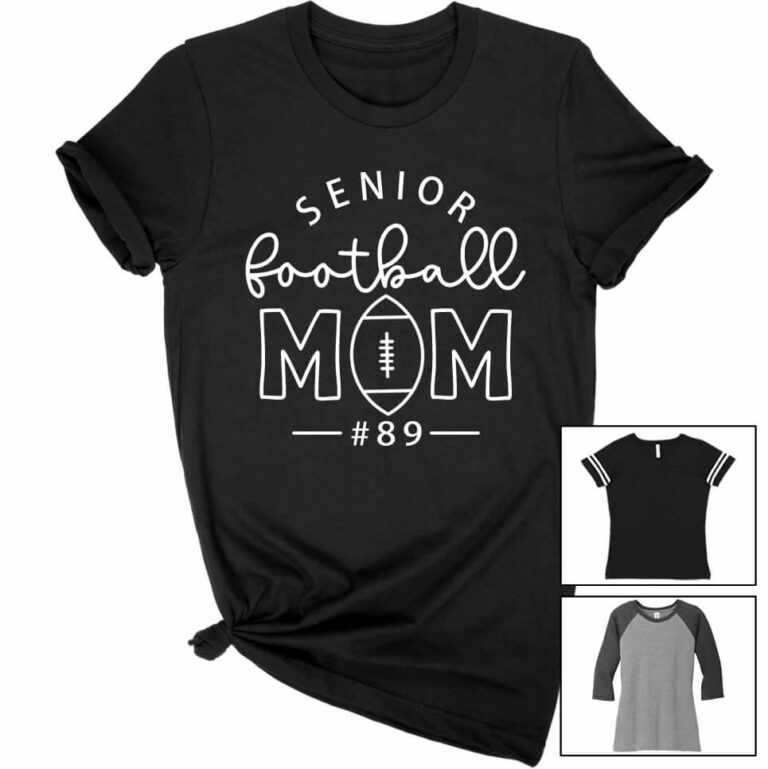 Senior Football Mom Shirt With Number Personalized Spiritwear