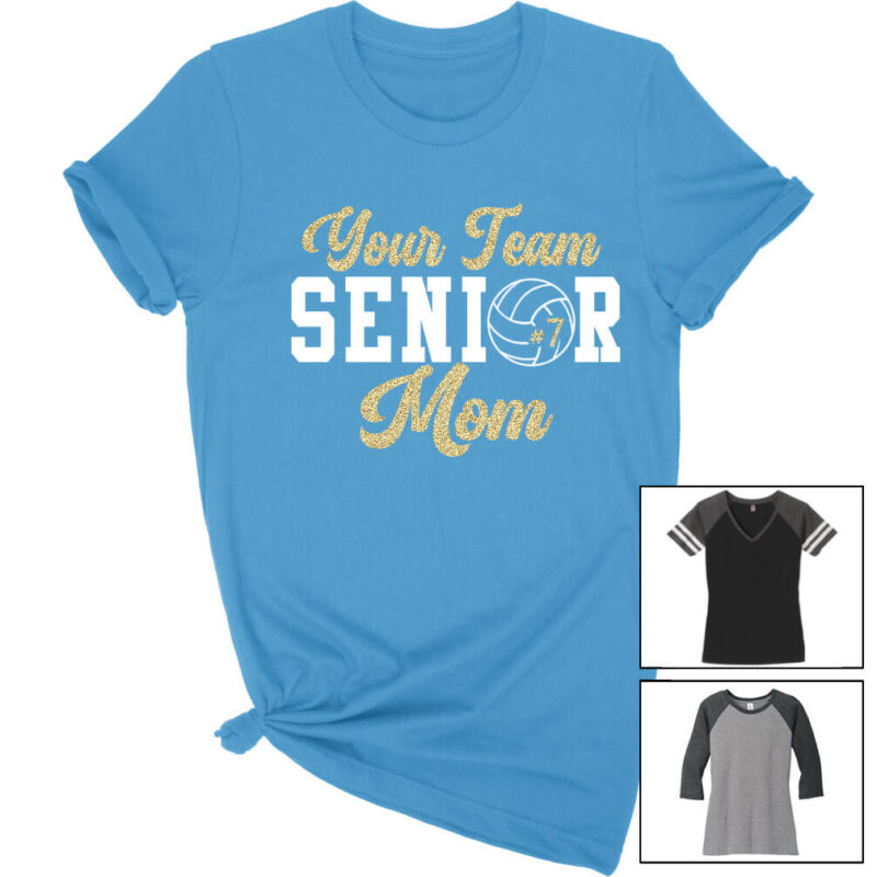 Senior Volleyball Mom Shirt with Team