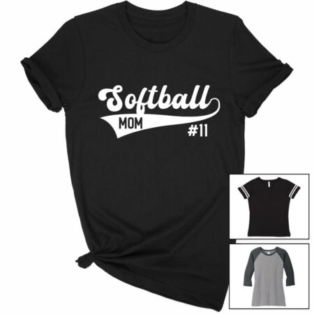 Softball Mom T-Shirt with Number