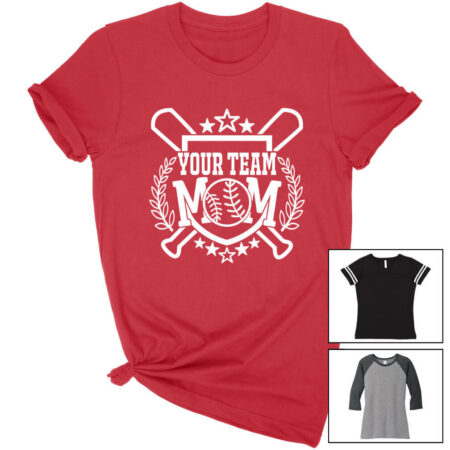 Baseball T-Shirts, Custom Baseball Team Name and Numbers Shirts, Sports Lover Tops, Personalized Baseball Mom Graphic Tees, Baseball Fan Game Day