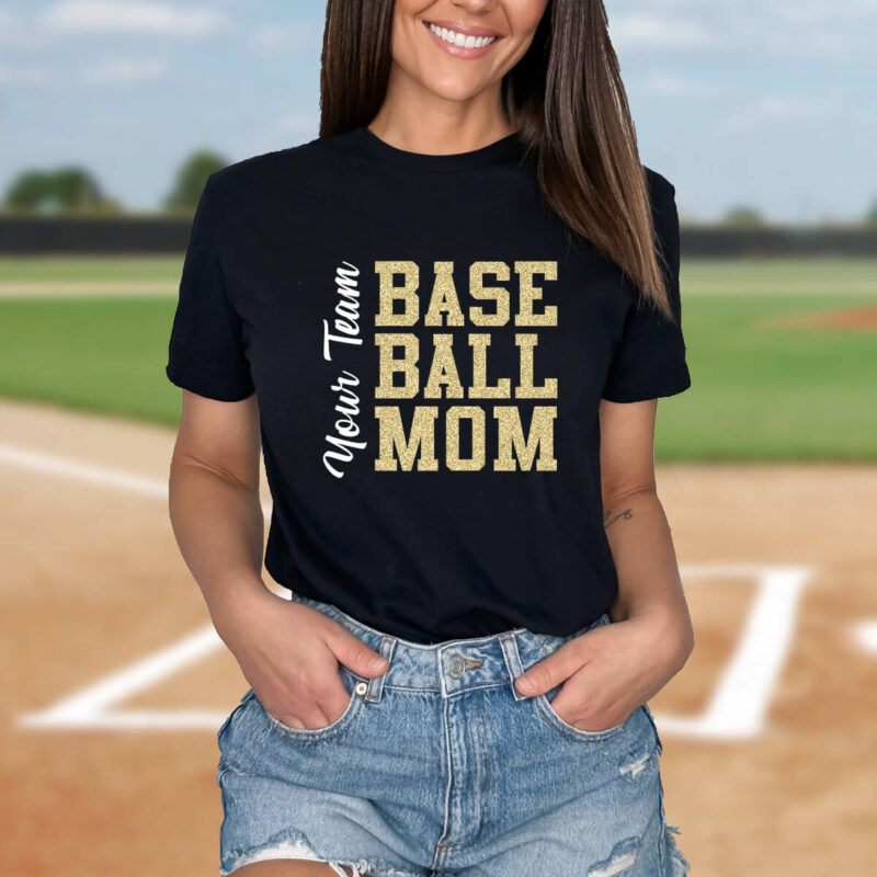 Custom Team Baseball Mom Shirt - Block