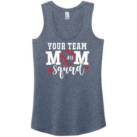 Baseball Mom Squad Tank Top with Number