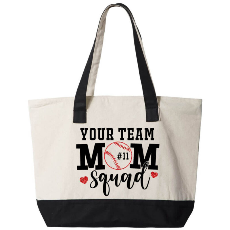 Baseball Mom Squad 2-Tone Tote Bag