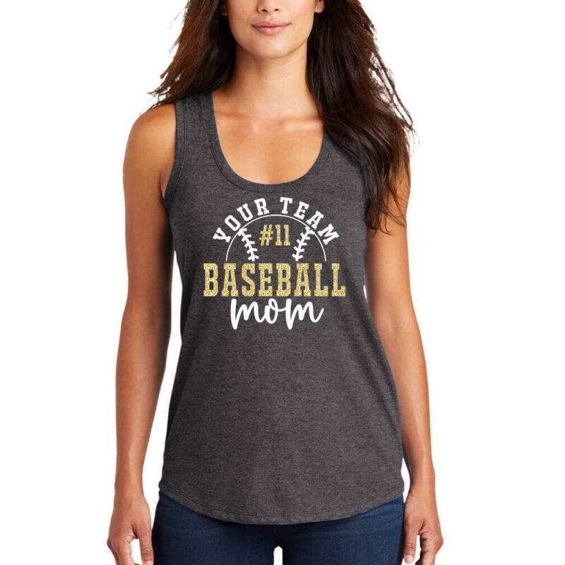 Baseball Mom Tank Top with Number - Model