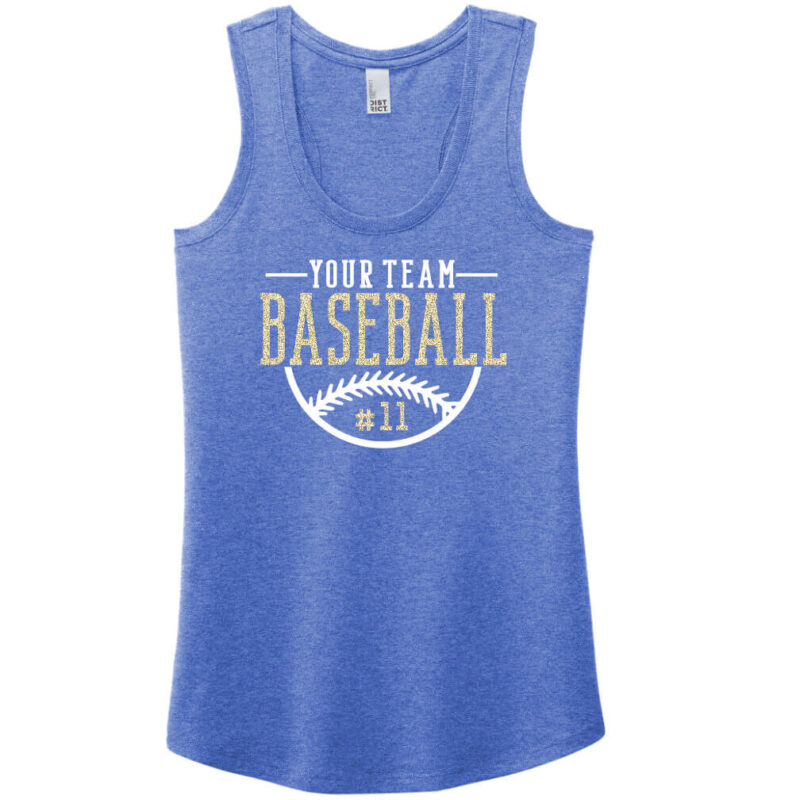 Baseball Team Tank Top with Number