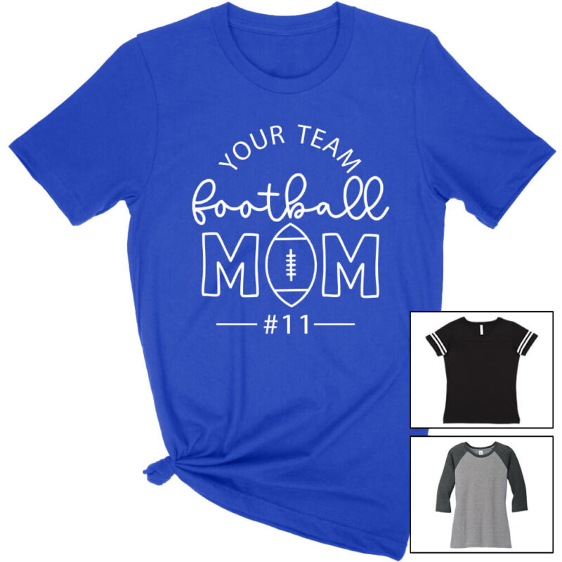 Football Mom Team Shirt with Number