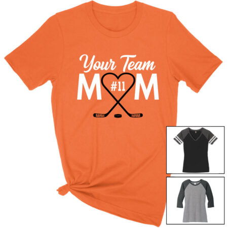 Hockey Mom Shirt with Sticks