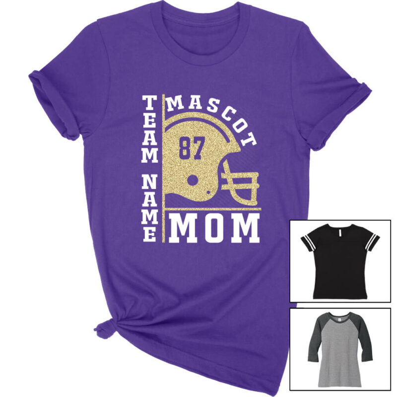 Football Mom Shirt with Team & Mascot