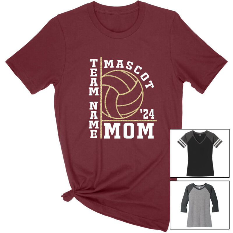 Volleyball Mom Shirt with Team & Mascot