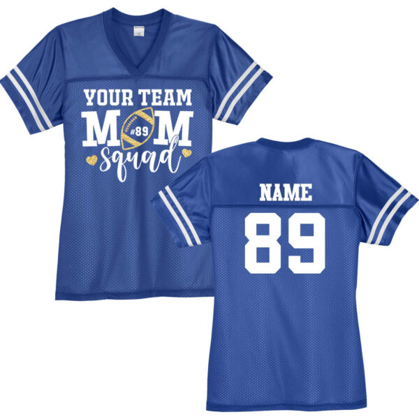 Mom Squad Football Jersey with Team Name - Personalized Spiritwear