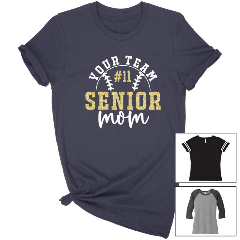 Senior Baseball Mom Shirt with Team Name