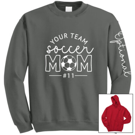 Team Soccer Mom Sweatshirt with Number