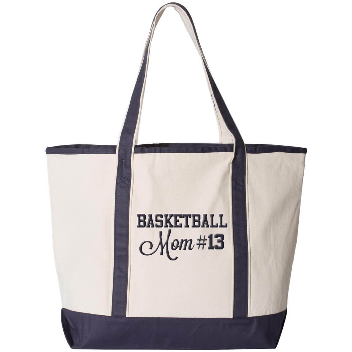 Basketball Mom Tote Bag with Number