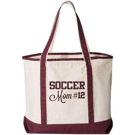 Soccer Mom Tote Bag with Number